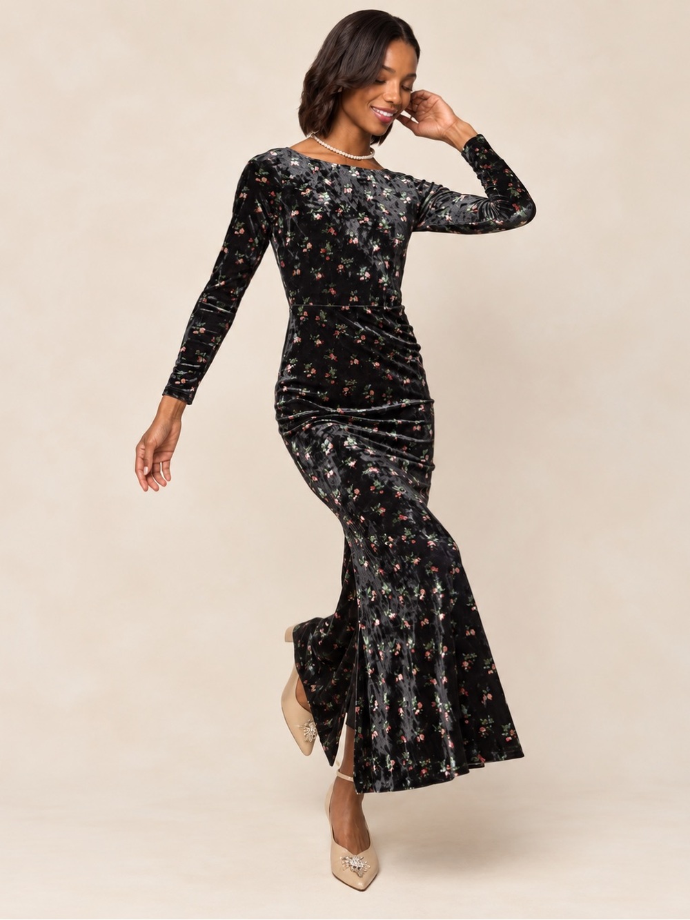 Ivy City Co Ari Dress Velvet Floral Fall Whimsigoth Boho Western Womens 1X